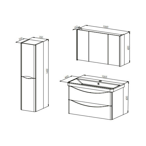 Martat Banyo Zen 100 cm Banyo Dolabı Mat Beyaz - 2