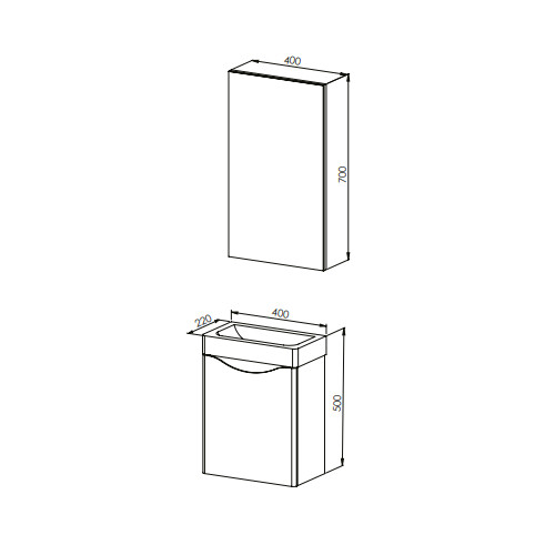 Martat Banyo Zen 40 cm Banyo Dolabı Mat Beyaz - 2