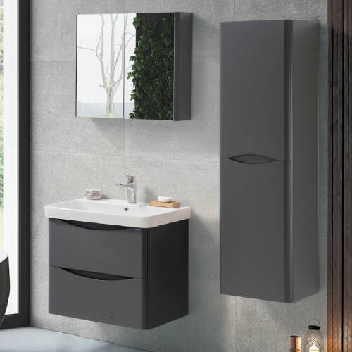Martat Banyo Zen 60 cm Banyo Dolabı Mat Antrasit - 1
