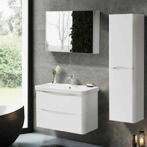 Martat Banyo Zen 80 cm Banyo Dolabı Mat Beyaz - 1