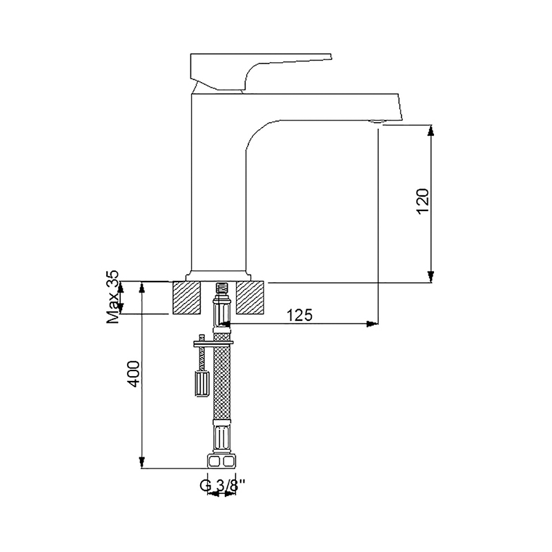Newarc Aqua Lavabo Bataryası Siyah - 2