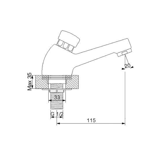 Newarc Tekno Zaman Ayarlı Kısa Lavabo Bataryası - 2