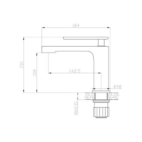 Newarc Zeta Lavabo Bataryası Siyah-Parlak Bakır - 3