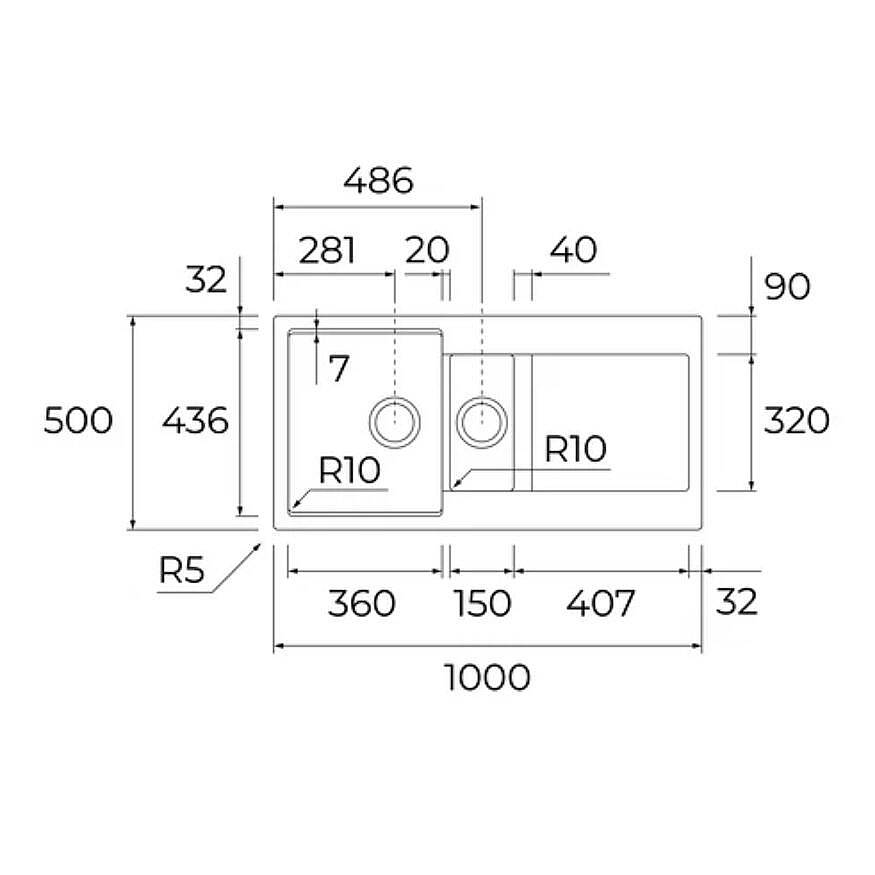 Teka Clivo 60 B-TQ 1½B 1D Plus Siyah Tequartz Eviye 115380003 - 3
