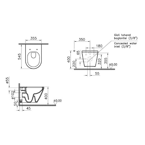 VitrA Integra Asma Klozet Beyaz 7041L003-0090 - 2