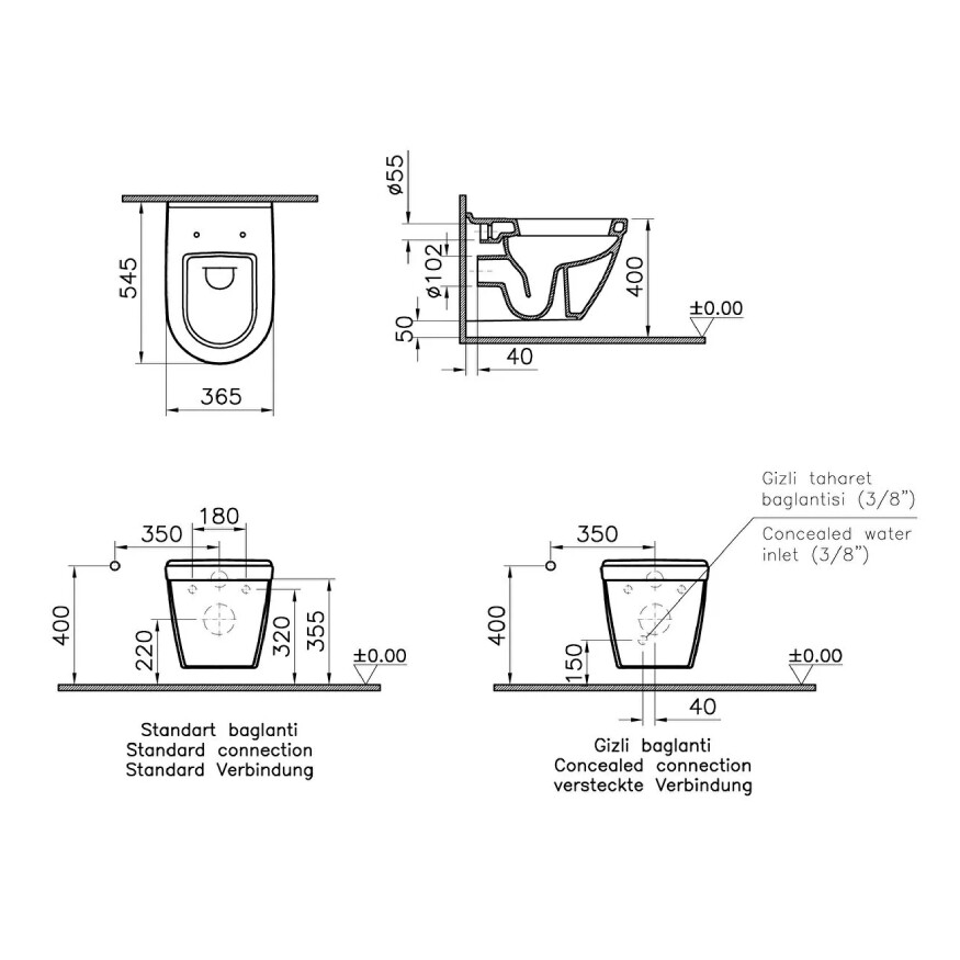 VitrA S50 Asma Klozet 5318L003-0850 - 2