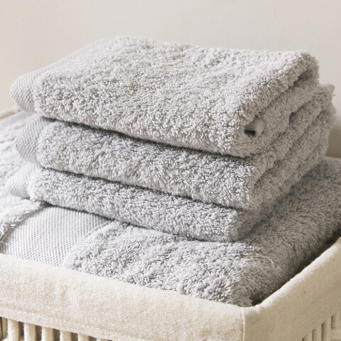 ZARA HOME Pamuklu 3'lü Yüz Havlusu Seti Kül Rengi - ZARA HOME